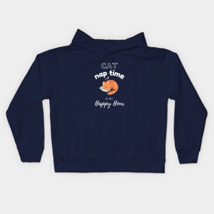 Cat Nap Time is My Happy Hour | Funny Cute Cat Design Kids Hoodie